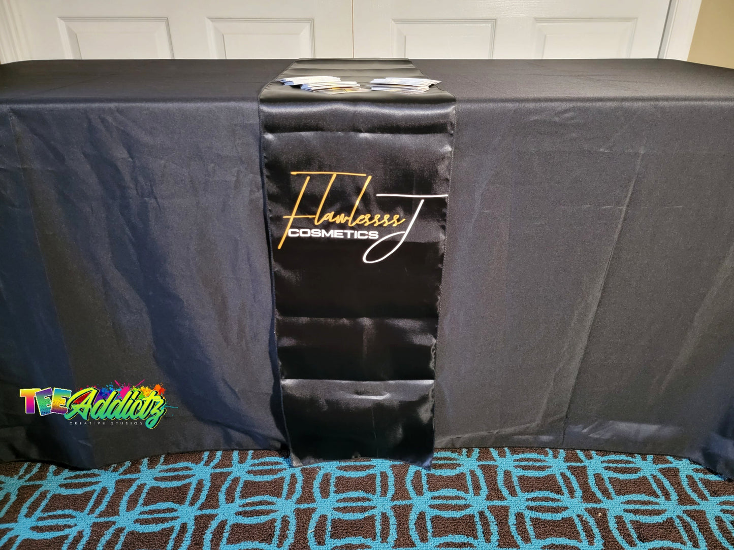 Custom Table Runner with Business Branding or Brand Name - TeeAddictz