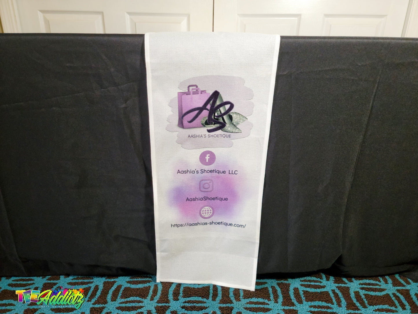 Custom Table Runner with Business Branding or Brand Name - TeeAddictz