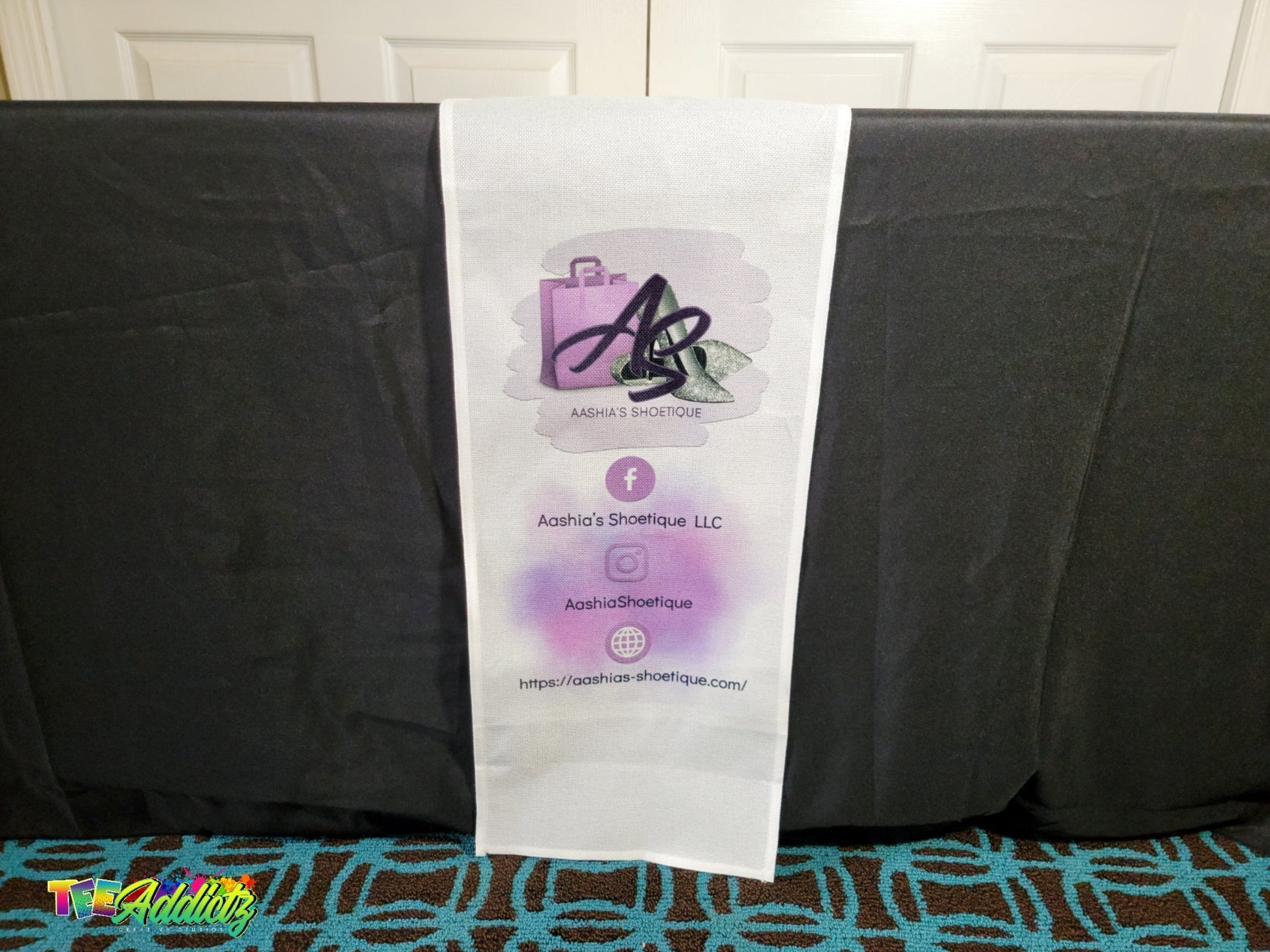 Custom Table Runner with Business Branding or Brand Name - TeeAddictz