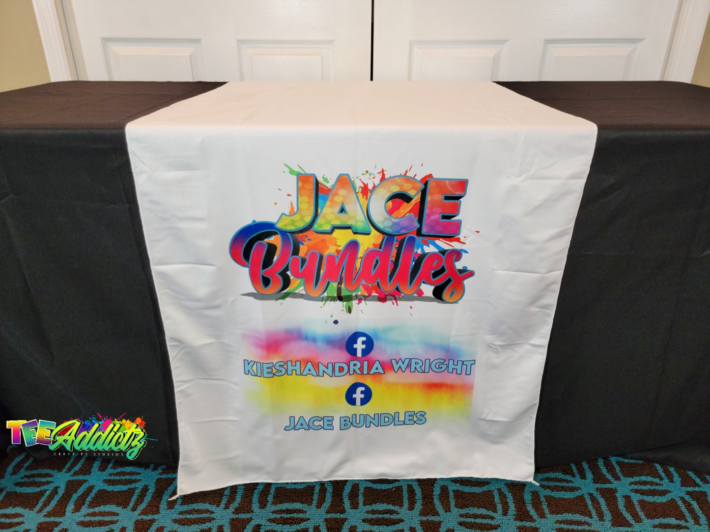 Custom Table Runner with Business Branding or Brand Name - TeeAddictz