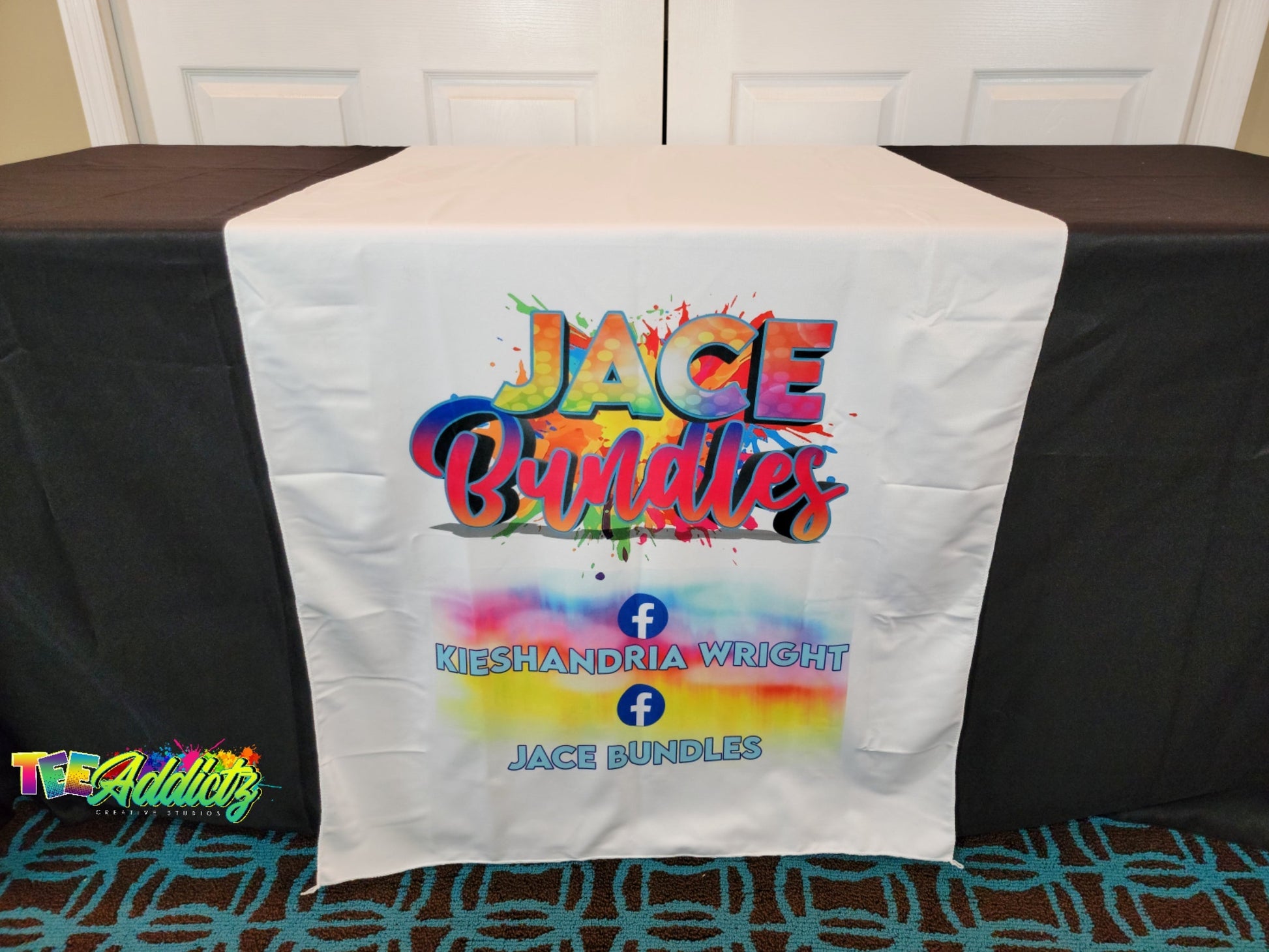 Custom Table Runner with Business Branding or Brand Name - TeeAddictz