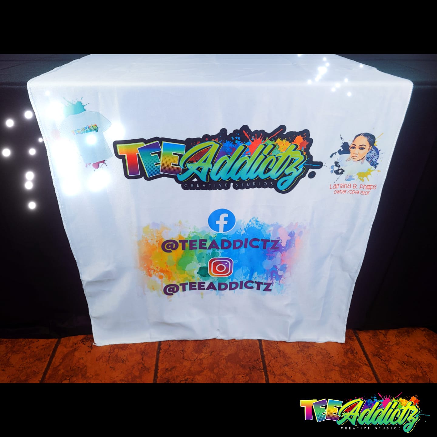 Custom Table Runner with Business Branding or Brand Name - TeeAddictz