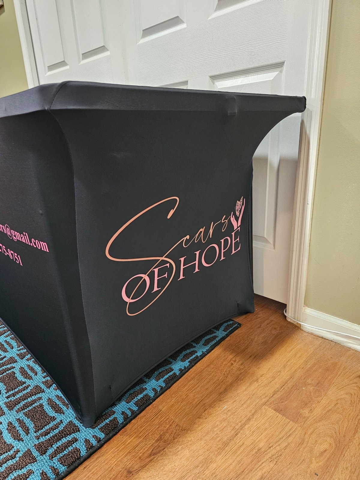 Custom Stretch Spandex Table Cover with Business Branding or Brand Name - TeeAddictz