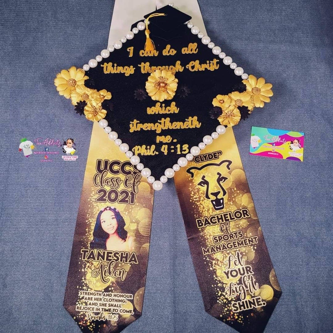 Custom Graduation Cap Topper/Cap - TeeAddictz