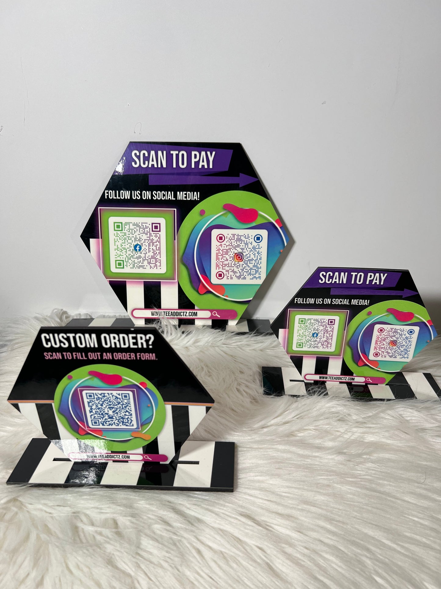 Custom Sublimation Scan to Pay Sign - TeeAddictz