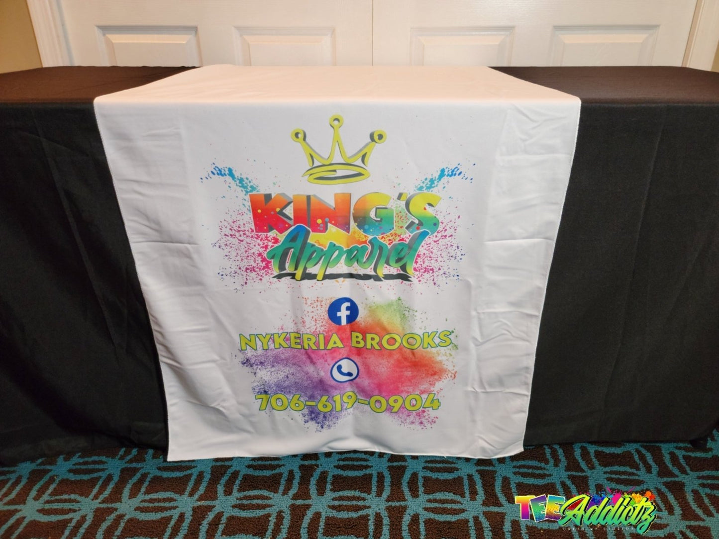 Custom Table Runner with Business Branding or Brand Name - TeeAddictz