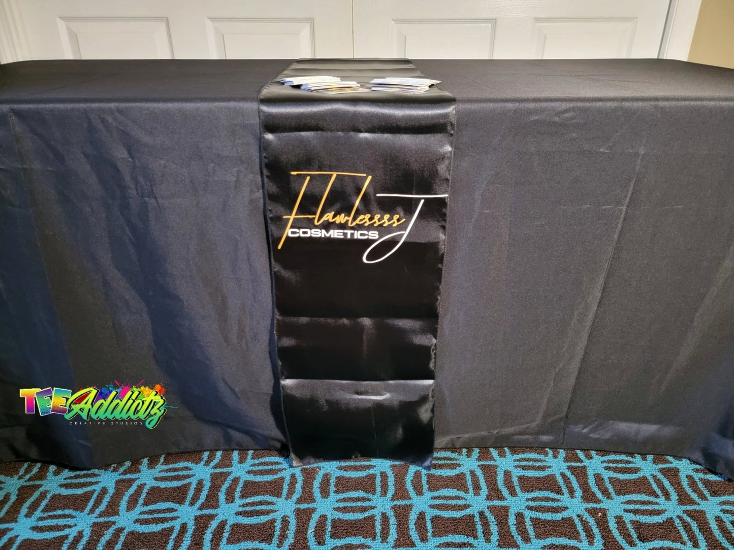 Custom Table Runner with Business Branding or Brand Name - TeeAddictz